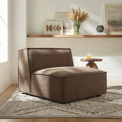 Restore Performance Fabric Upholstered Armless Modular Chair brown fabric by HouseOfZazla on Tampa Home & Garden Store