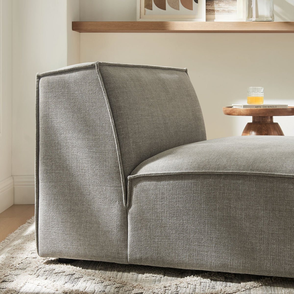 Restore Performance Fabric Armless Modular Chair gray fabric by HouseOfZazla on Tampa Home & Garden Store