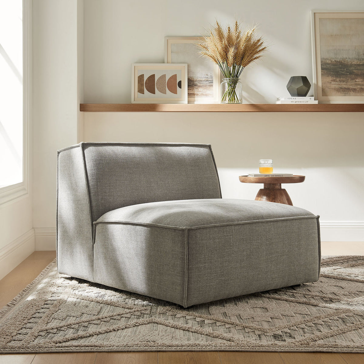 Restore Performance Fabric Upholstered Armless Modular Chair in gray by Modway on Tampa Home & Garden Store