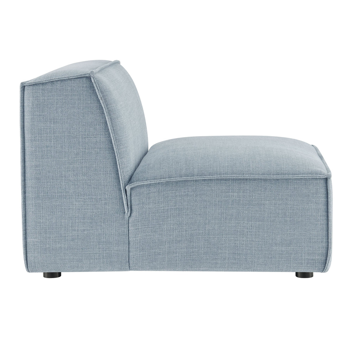 Restore Performance Fabric Upholstered Armless Modular Chair by Modway in light blue fabric on Tampa Home & Garden Store
