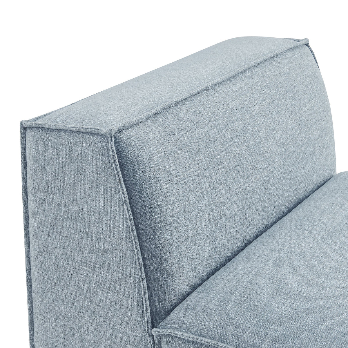 Armless modular chair in light blue Restore Performance fabric with denim texture by Modway on Tampa Home & Garden Store