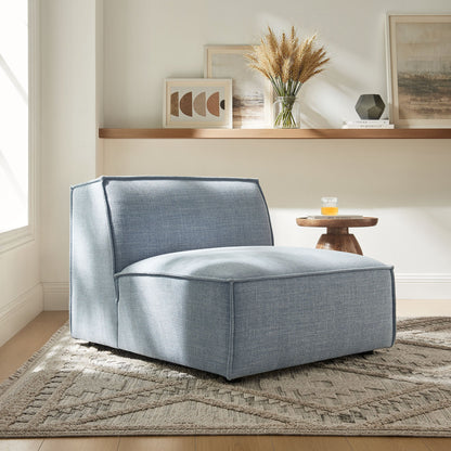 Armless modular chair in blue Restore Performance Fabric by HouseOfZazla on Tampa Home & Garden Store