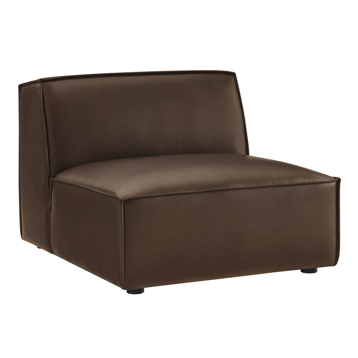 Restore Vegan Leather Armless Modular Chair brown vegan leather modular seating by Modway on Tampa Home & Garden Store