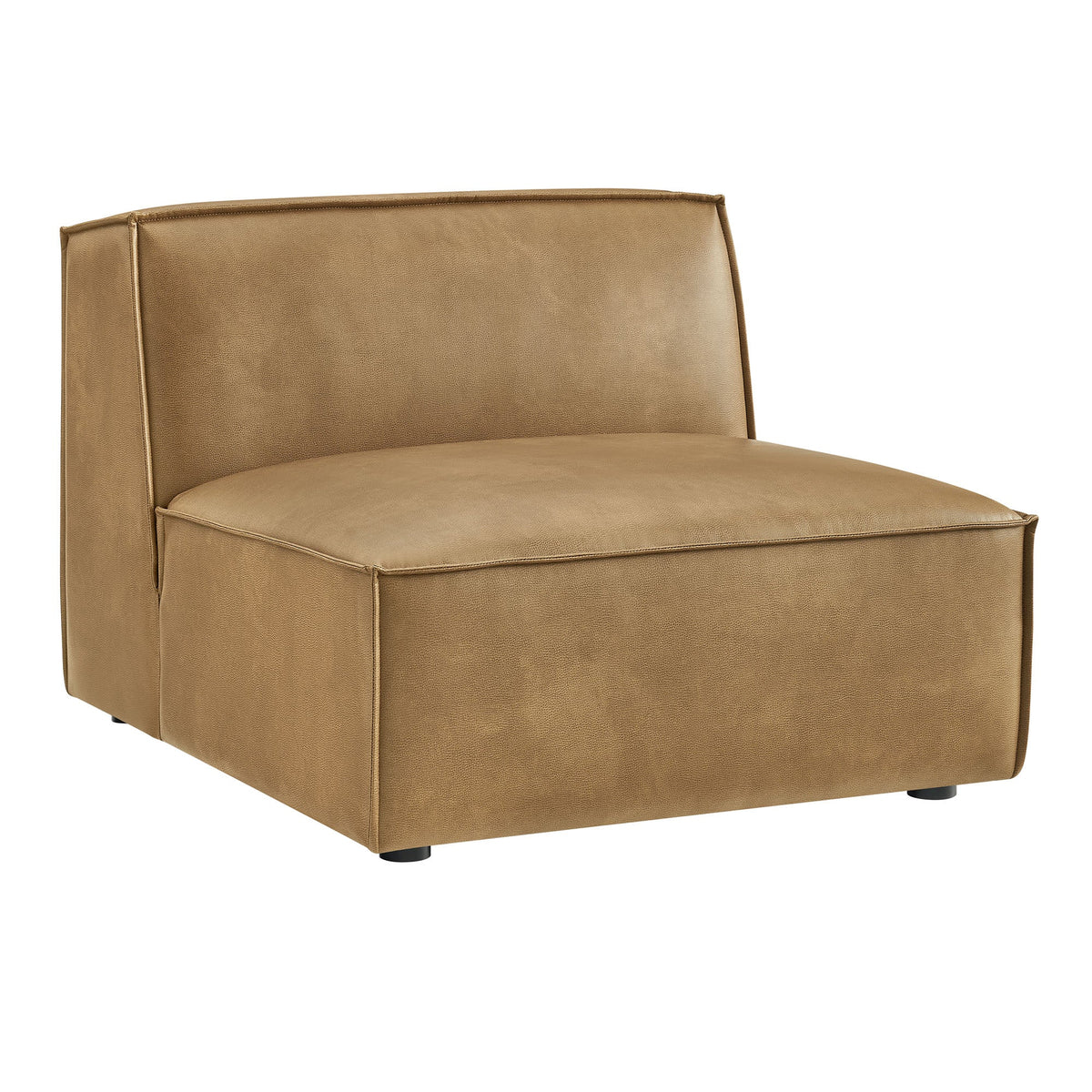 Restore vegan leather armless modular chair in tan by Modway for HouseOfZazla on Tampa Home & Garden Store