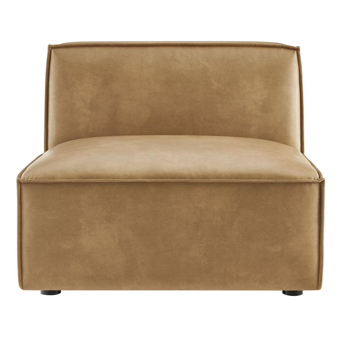 Restore vegan leather armless modular chair in tan brown with pebbled texture by Modway on Tampa Home & Garden Store