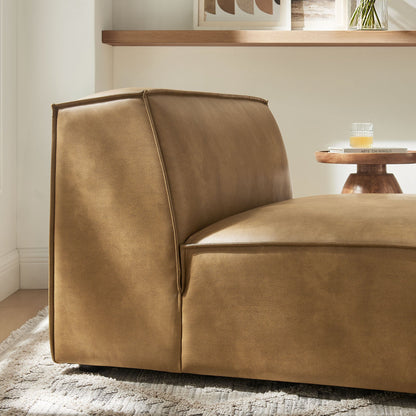 Restore vegan leather armless modular chair by HouseOfZazla in warm brown on Tampa Home & Garden Store