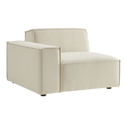 Left-facing modular lounge chair in Restore Performance fabric, cream upholstery, by Modway on Tampa Home & Garden Store