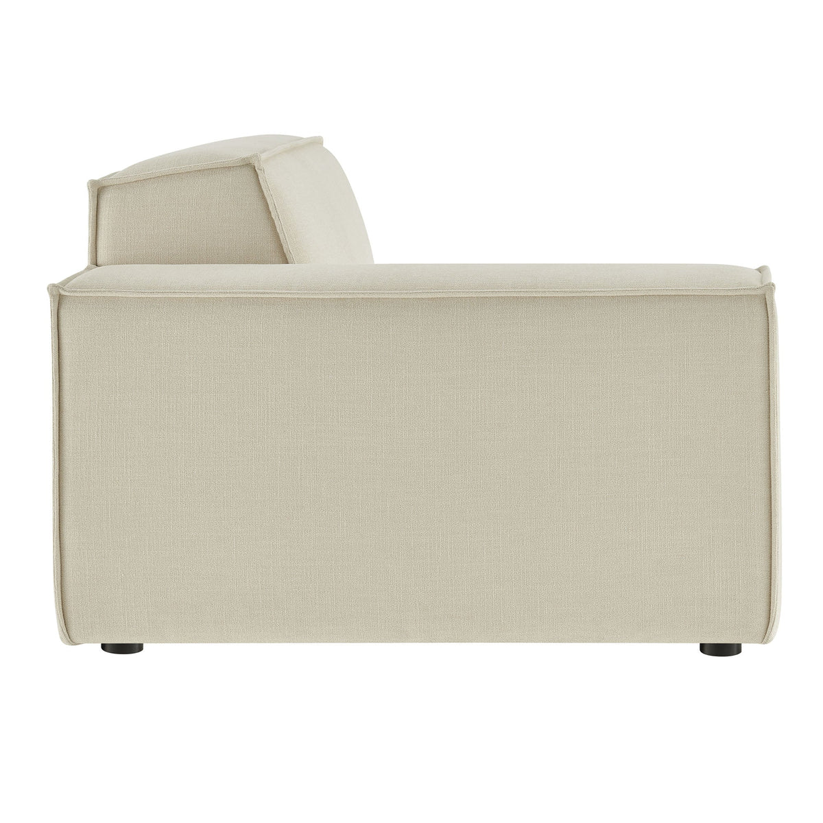 Left-facing modular lounge chair in beige Restore Performance fabric by Modway on Tampa Home & Garden Store