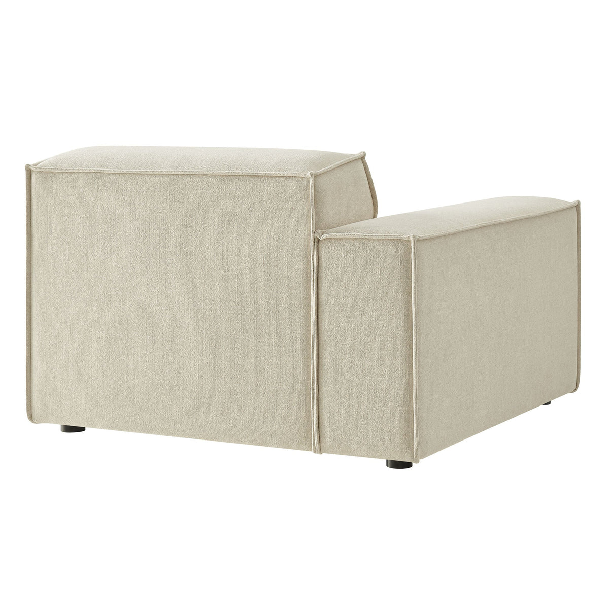 Left-facing modular lounge chair in Restore Performance Fabric beige by Modway, HouseOfZazla on Tampa Home & Garden Store