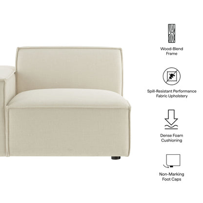 Restore Left-Facing Modular Lounge Chair beige performance fabric dense foam cushioning on Tampa Home & Garden Store