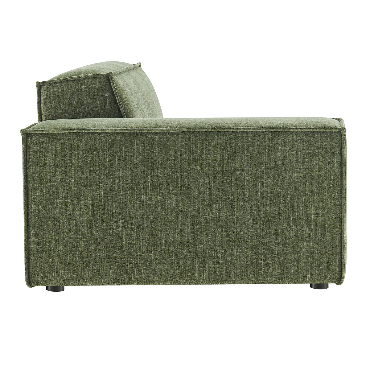 Left-facing modular lounge chair in olive green Restore Performance fabric by Modway on Tampa Home & Garden Store