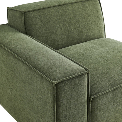 Left-facing modular lounge chair Modway olive-green Restore Performance Fabric with seams on Tampa Home & Garden Store