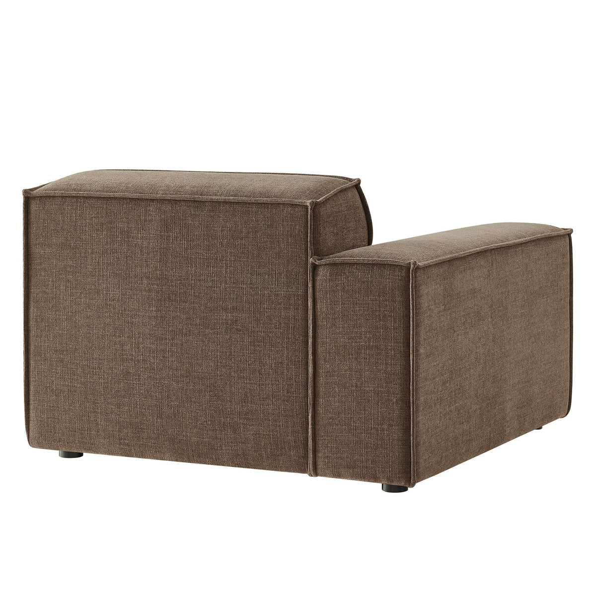 Left-facing modular lounge chair in brown performance fabric, two-piece set HouseOfZazla on Tampa Home & Garden Store