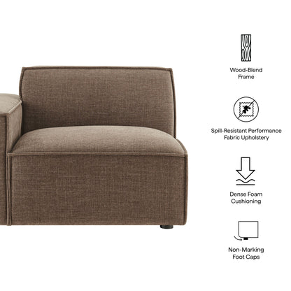 Left-facing modular lounge chair in brown performance fabric by HouseOfZazla on Tampa Home & Garden Store