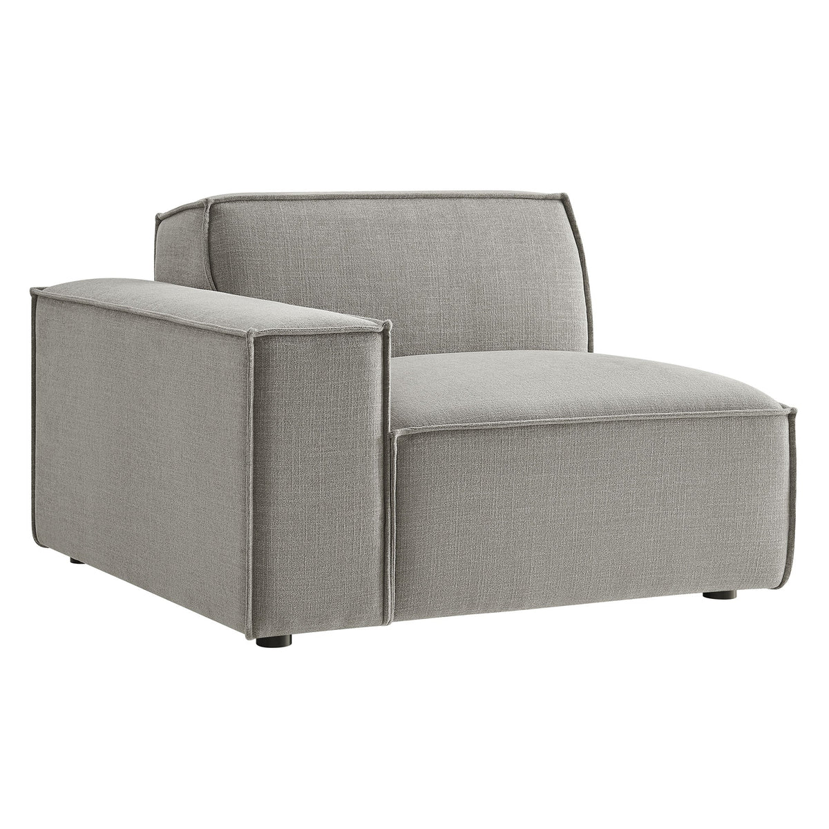 Left-facing modular lounge chair in gray Restore Performance fabric by HouseOfZazla on Tampa Home & Garden Store