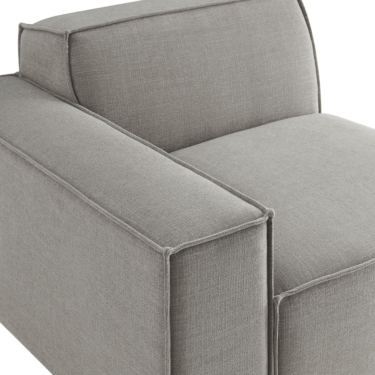 Left-facing modular lounge chair in gray Restore Performance Fabric by Modway on Tampa Home & Garden Store