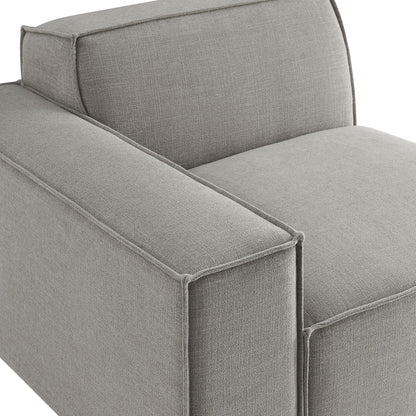 Left-facing modular lounge chair in gray Restore Performance Fabric by Modway on Tampa Home & Garden Store