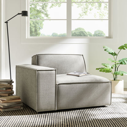 Modular left-facing lounge chair in gray Restore performance fabric by Modway with matching ottoman on Tampa Home & Garden Store
