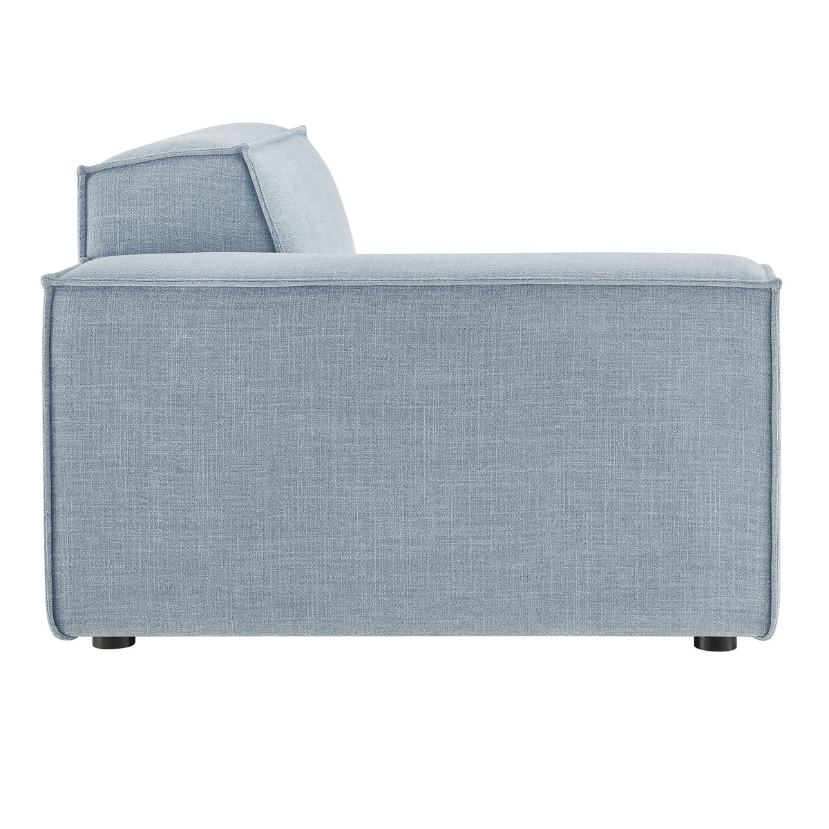 Left-facing modular lounge chair in light blue Restore performance fabric on Tampa Home & Garden Store