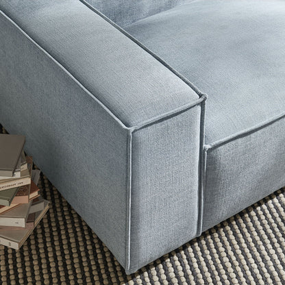 Left-facing modular lounge chair in blue-gray Restore Performance fabric by Modway on Tampa Home & Garden Store
