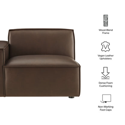 Restore vegan leather left-facing modular lounge chair brown upholstery by HouseOfZazla on Tampa Home & Garden Store