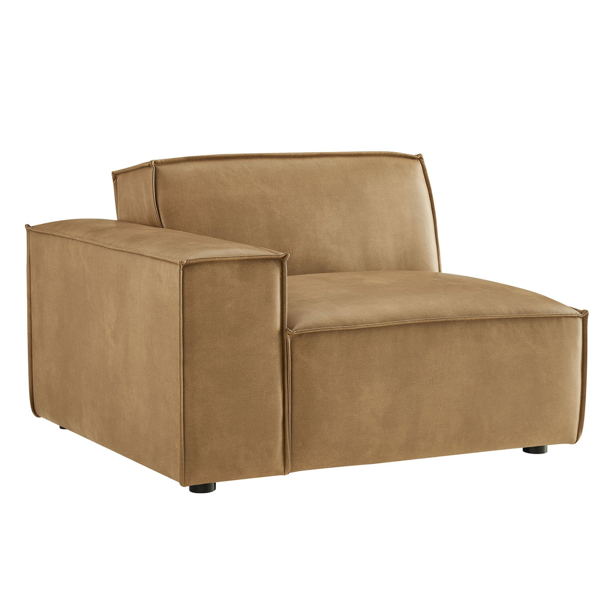 Restore vegan leather left-facing modular lounge chair in tan on Tampa Home & Garden Store