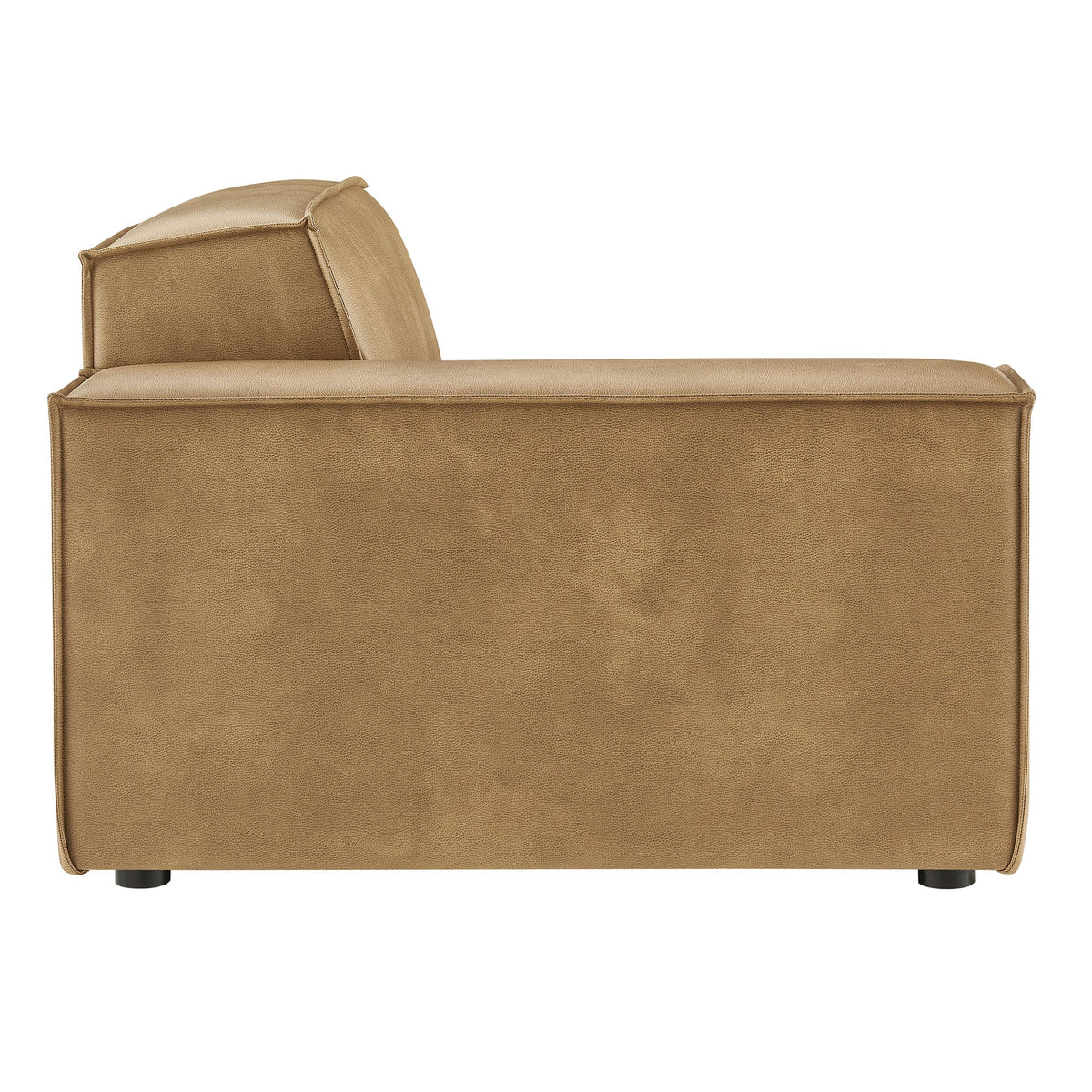 Restore vegan leather left-facing modular lounge chair tan upholstery by Modway on Tampa Home & Garden Store