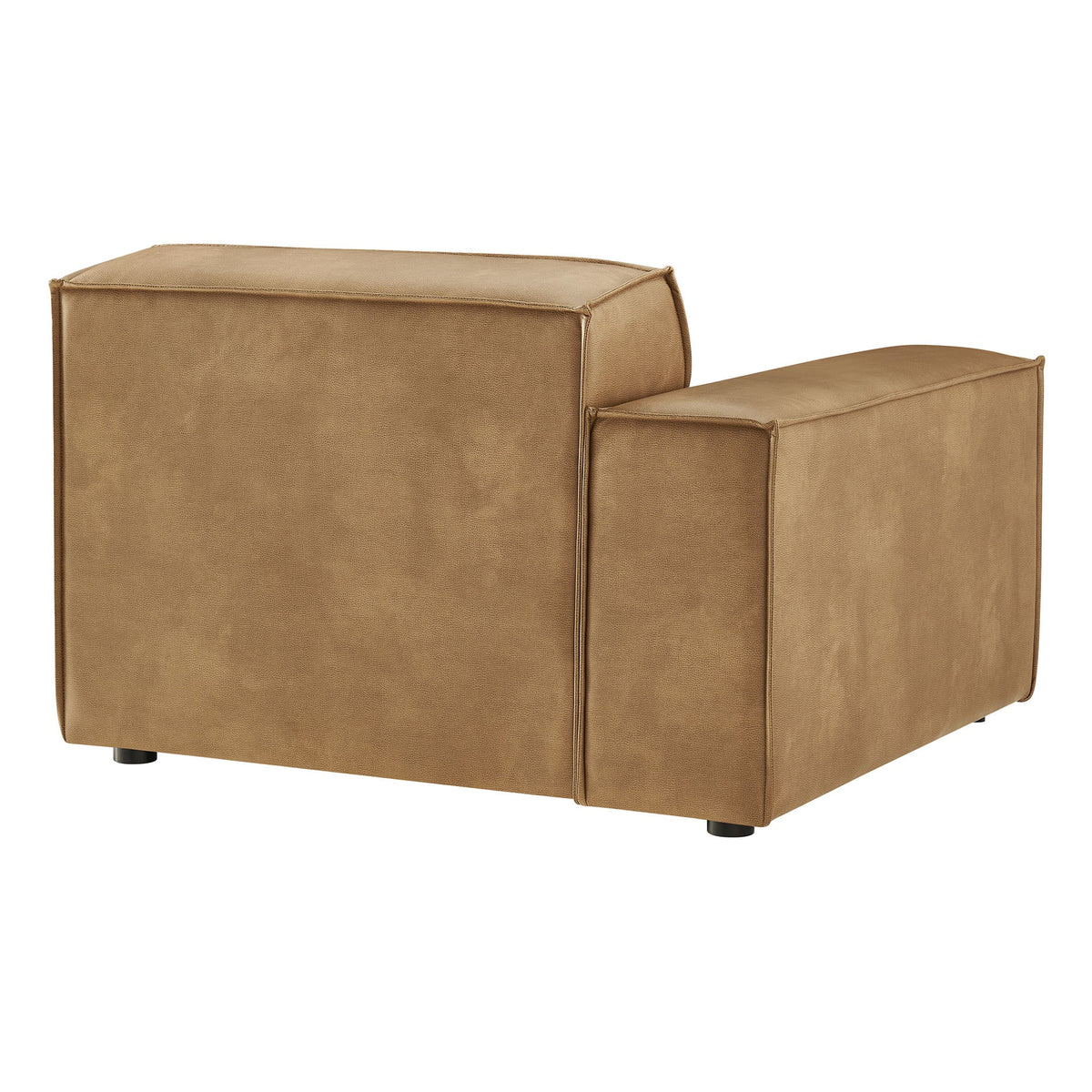 Left-facing modular lounge chair in tan Restore Vegan Leather by HouseOfZazla on Tampa Home & Garden Store