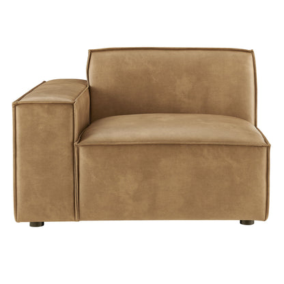 Restore vegan leather left-facing modular lounge chair by Modway in tan brown upholstery on Tampa Home & Garden Store