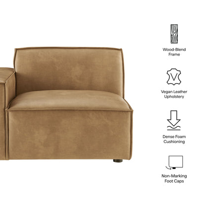 Restore vegan leather left-facing modular lounge chair in tan by HouseOfZazla on Tampa Home & Garden Store