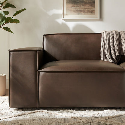 Restore 2-Piece Vegan Leather Modular Loveseat by Modway, espresso/toast; brown sofa on Tampa Home & Garden Store