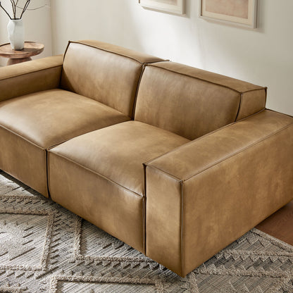 Modway Restore 2-Piece vegan leather modular loveseat espresso toast by HouseOfZazla on Tampa Home & Garden Store