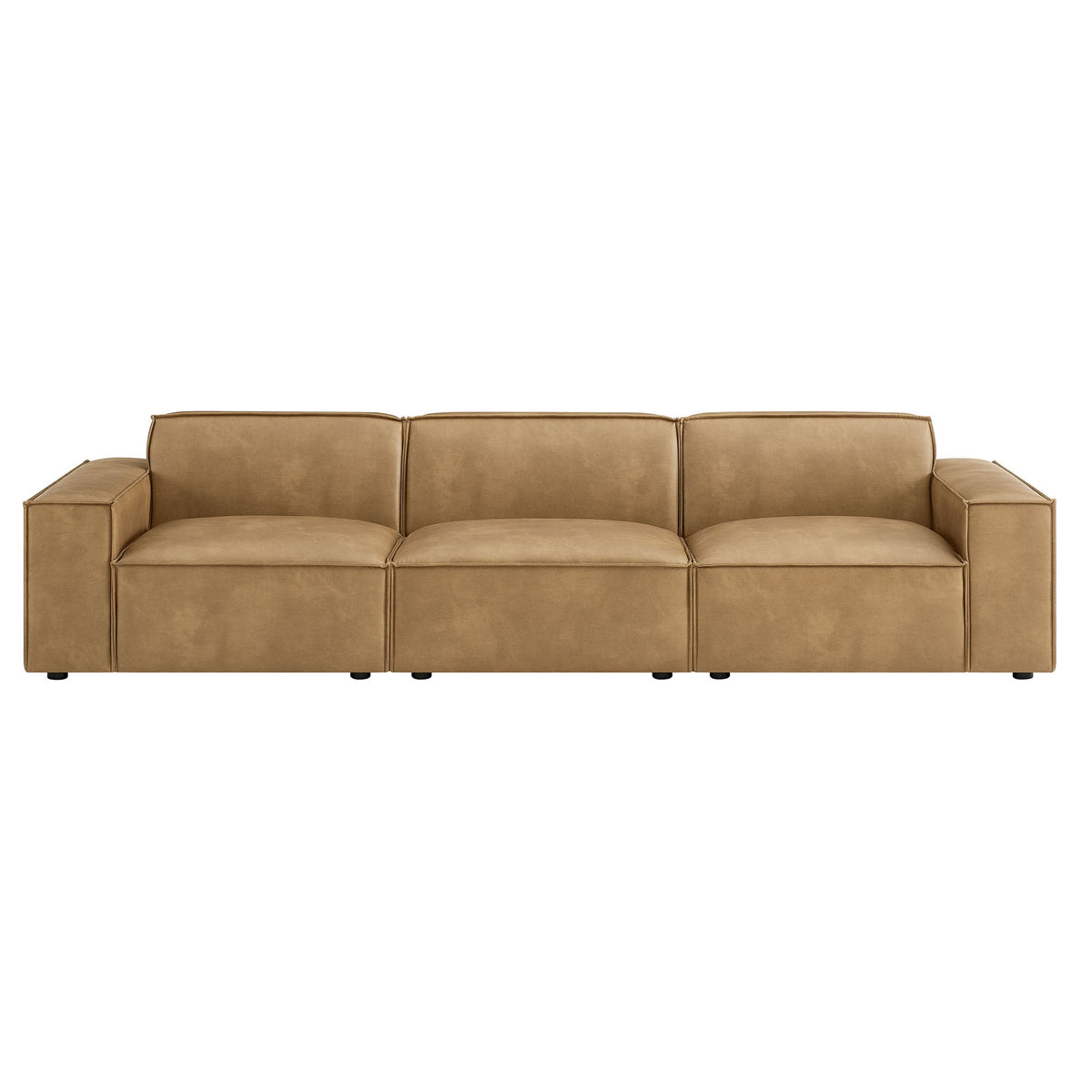 Restore 3-piece vegan leather modular sofa set in tan by Modway on Tampa Home & Garden Store