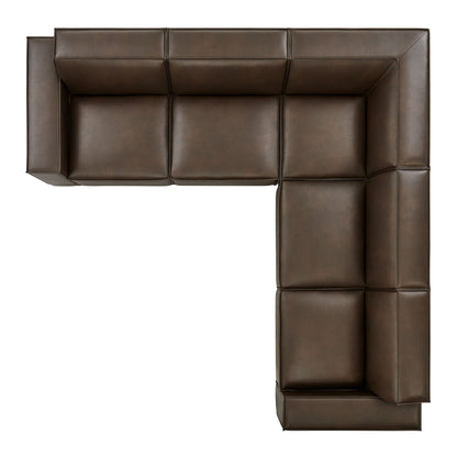 Restore 5-Piece vegan leather modular L-shaped sofa in brown by Modway on Tampa Home & Garden Store
