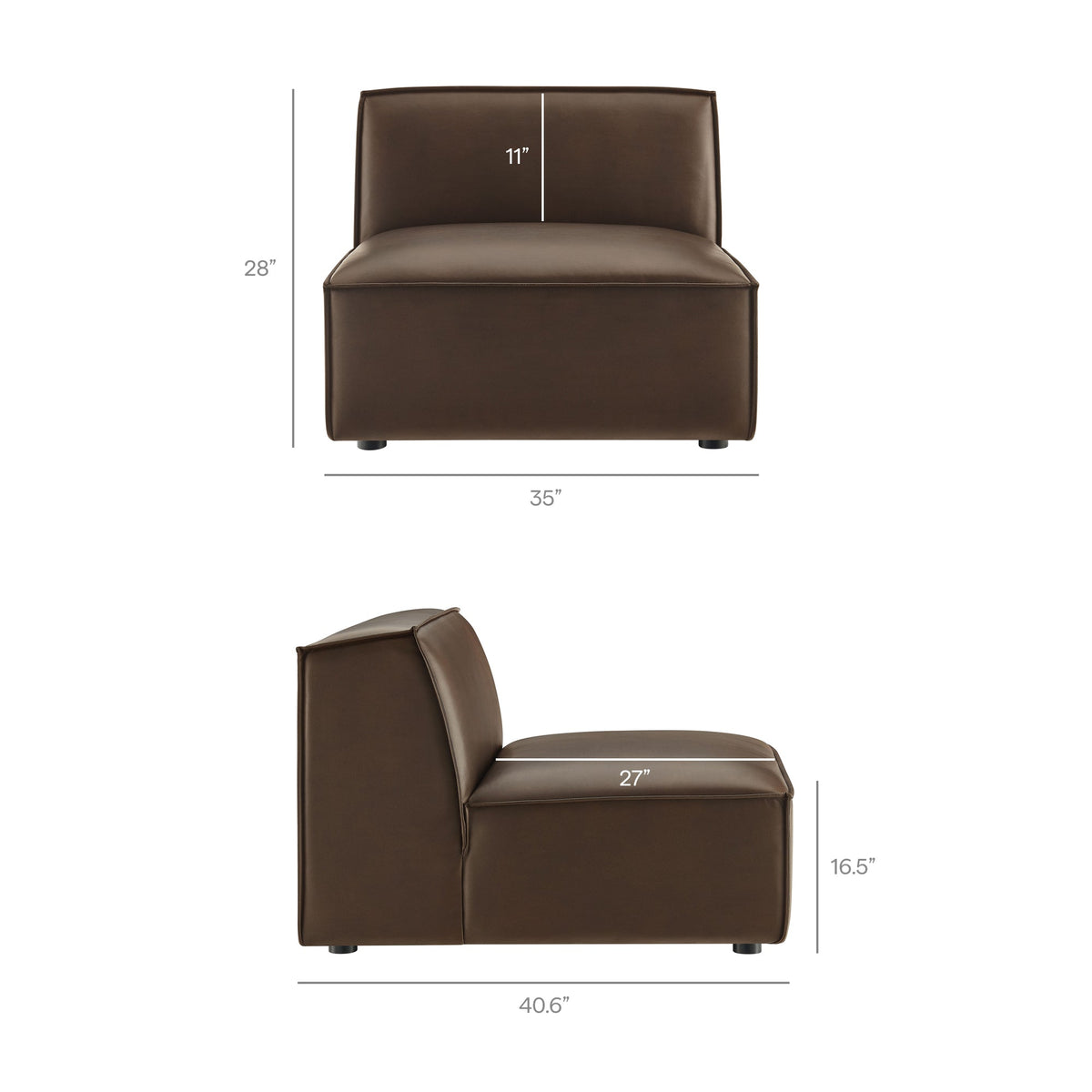 Restore 5-Piece vegan leather modular L-shaped sofa in brown for flexible seating on Tampa Home & Garden Store