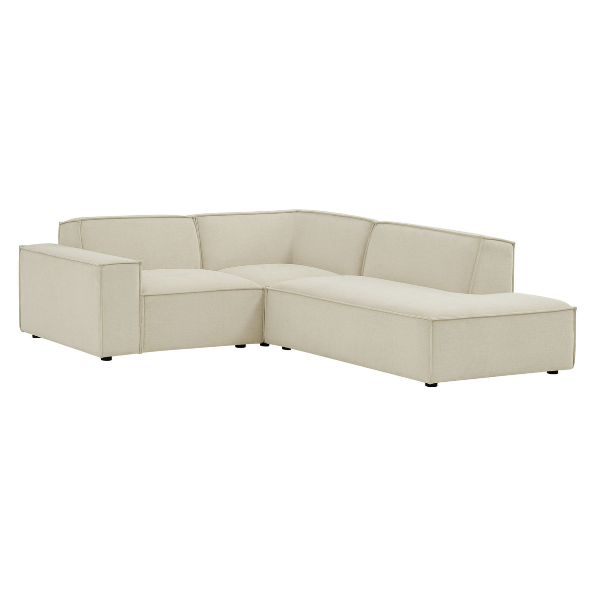 Restore 3-Piece Performance Fabric Upholstered Modular L-Shaped Sectional Sofa by Modway in ecru on Tampa Home & Garden Store