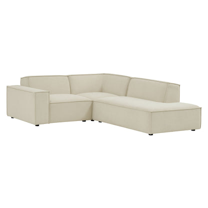 Restore 3-Piece Performance Fabric Upholstered Modular L-Shaped Sectional Sofa by Modway in ecru on Tampa Home & Garden Store