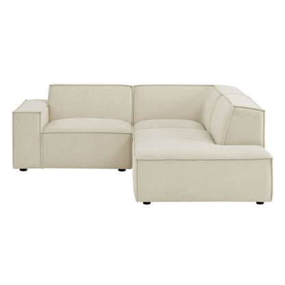 Restore 3-Piece modular L-shaped sectional sofa in ecru performance fabric by Modway on Tampa Home & Garden Store