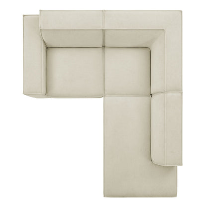 Restore 3-Piece modular L-shaped sectional sofa in ecru fabric by Modway on Tampa Home & Garden Store