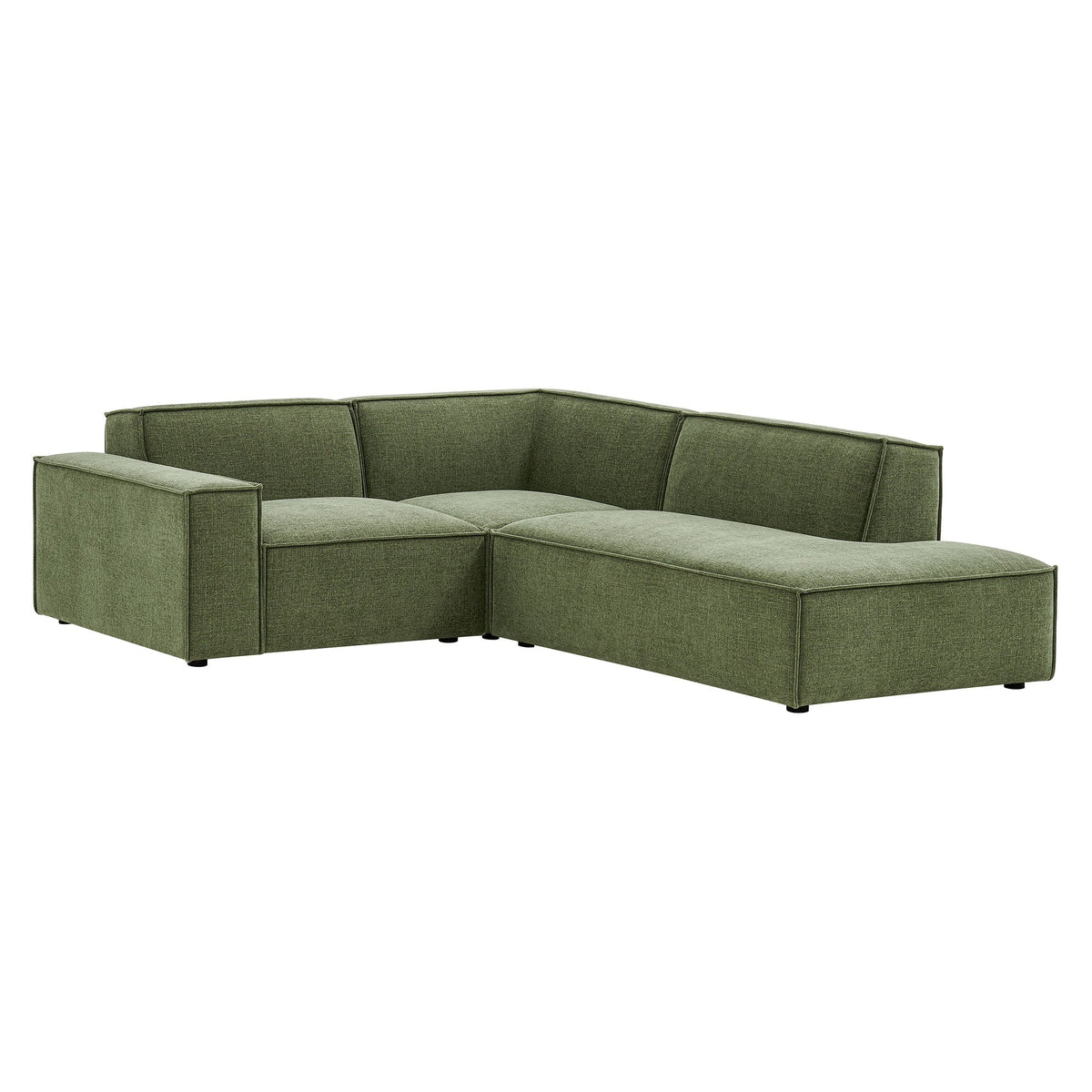 Restore 3-Piece modular L-shaped sectional sofa foliage green fabric by Modway on Tampa Home & Garden Store