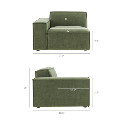 Restore 3-Piece L-Shaped Modular Sofa in foliage green by HouseOfZazla on Tampa Home & Garden Store