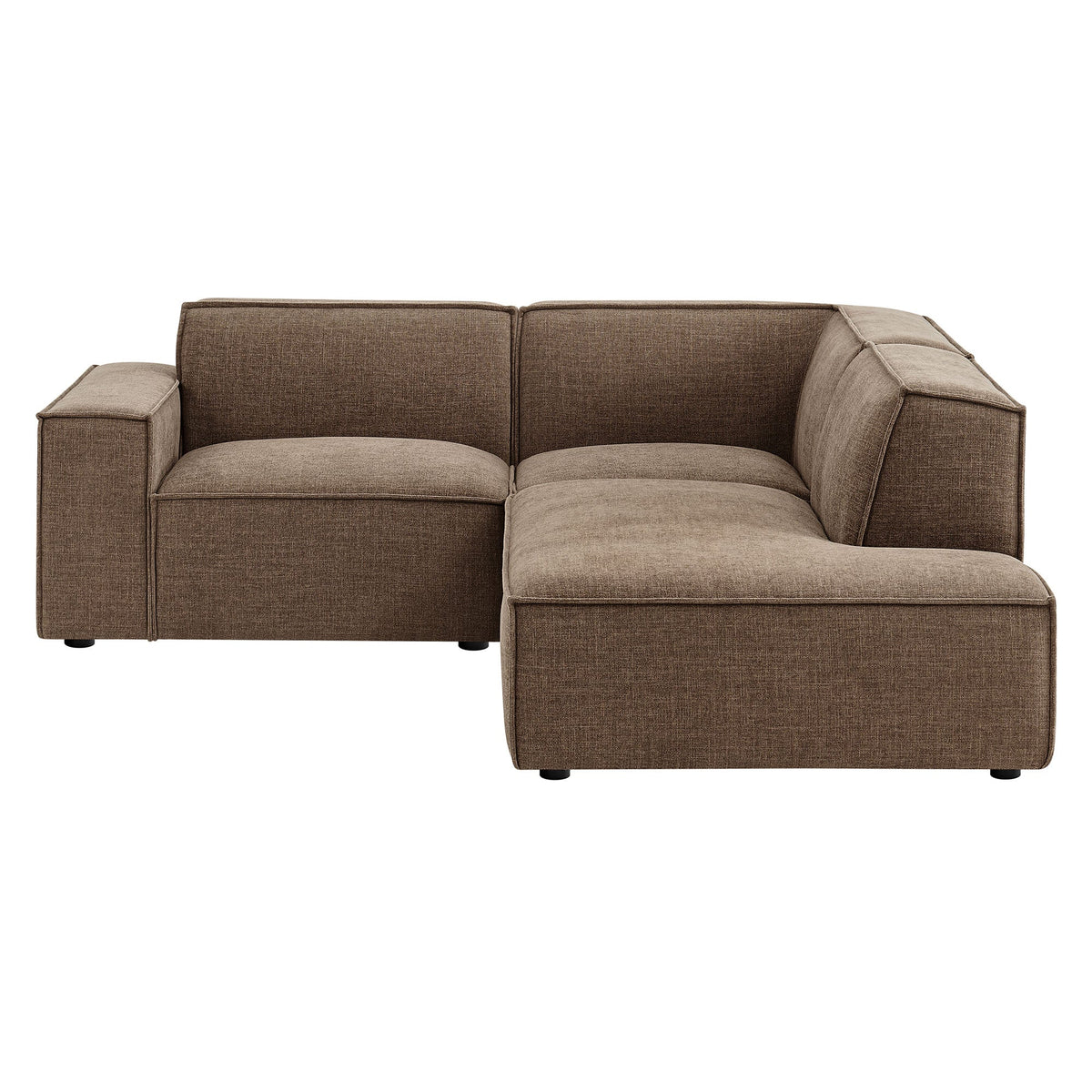 Restore 3-Piece modular L-shaped fabric sectional sofa in mocha fabric on Tampa Home & Garden Store