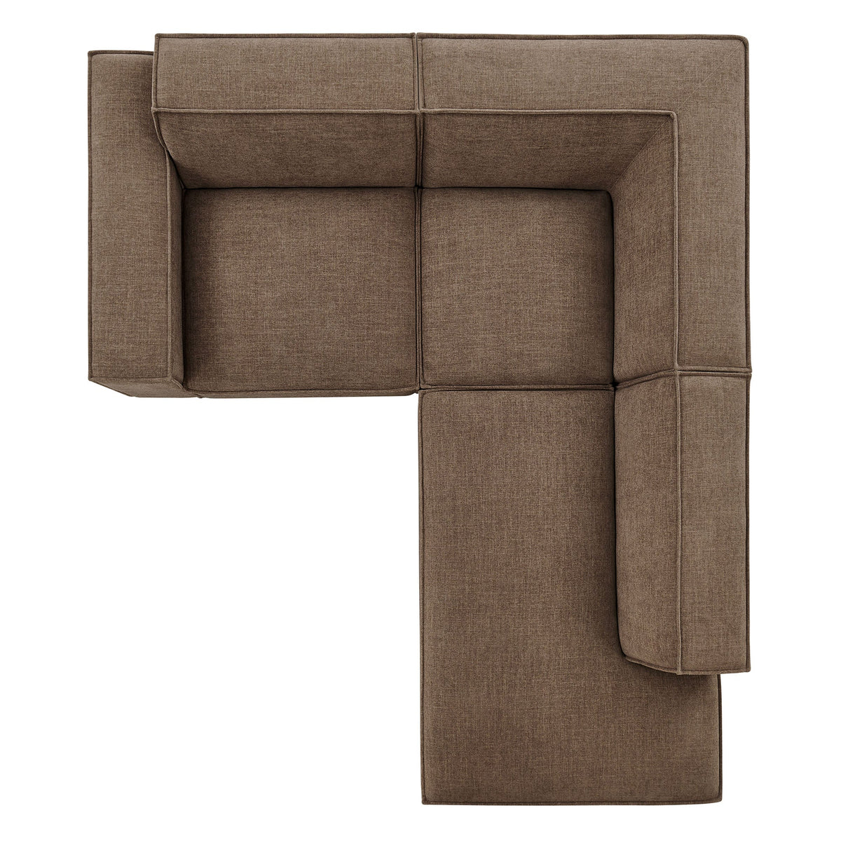 Modway Restore 3-Piece modular L-shaped sectional sofa in mocha performance fabric on Tampa Home & Garden Store