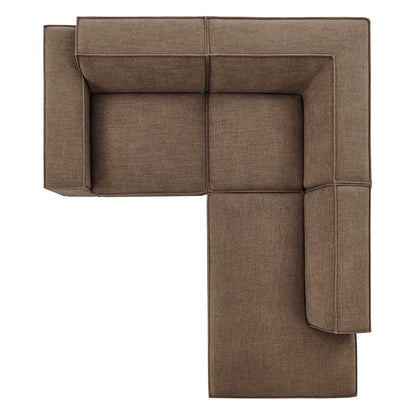 Modway Restore 3-Piece modular L-shaped sectional sofa in mocha performance fabric on Tampa Home & Garden Store