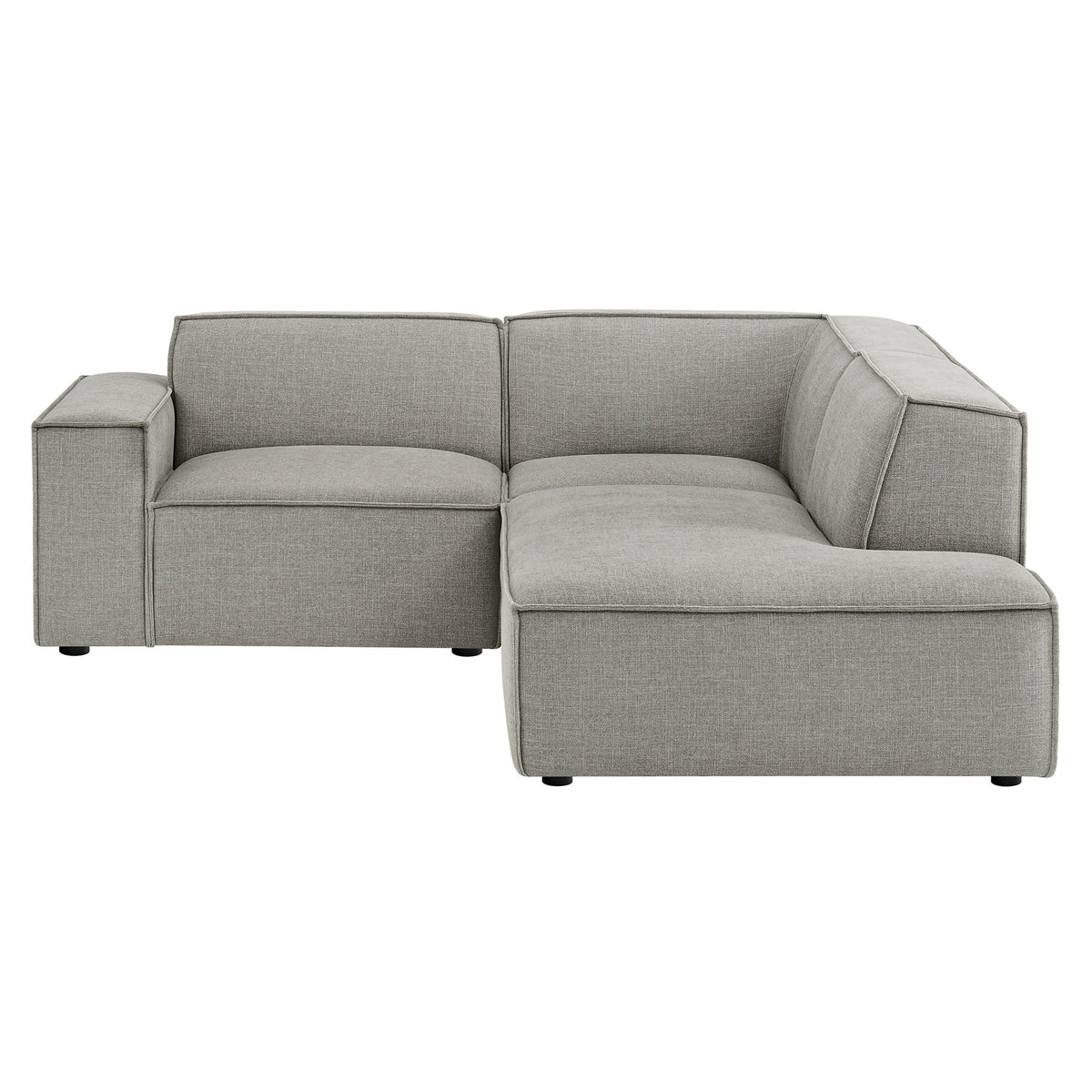 3-piece modular L-shaped sectional sofa in gray performance fabric on Tampa Home & Garden Store