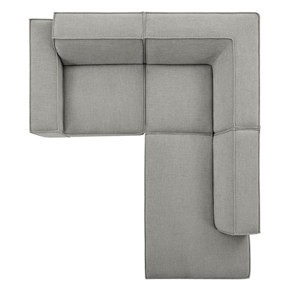 Modway Restore 3-piece modular sectional corner sofa in pewter gray performance fabric on Tampa Home & Garden Store