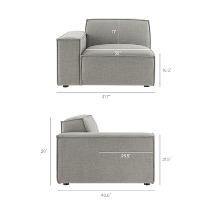 Restore 3-Piece Performance Fabric Upholstered Modular L-Shaped Sectional Sofa pewter gray by Modway on Tampa Home & Garden Store