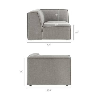 Restore 3-Piece Performance Fabric Modular L-Shaped Sectional Sofa in gray by Modway on Tampa Home & Garden Store