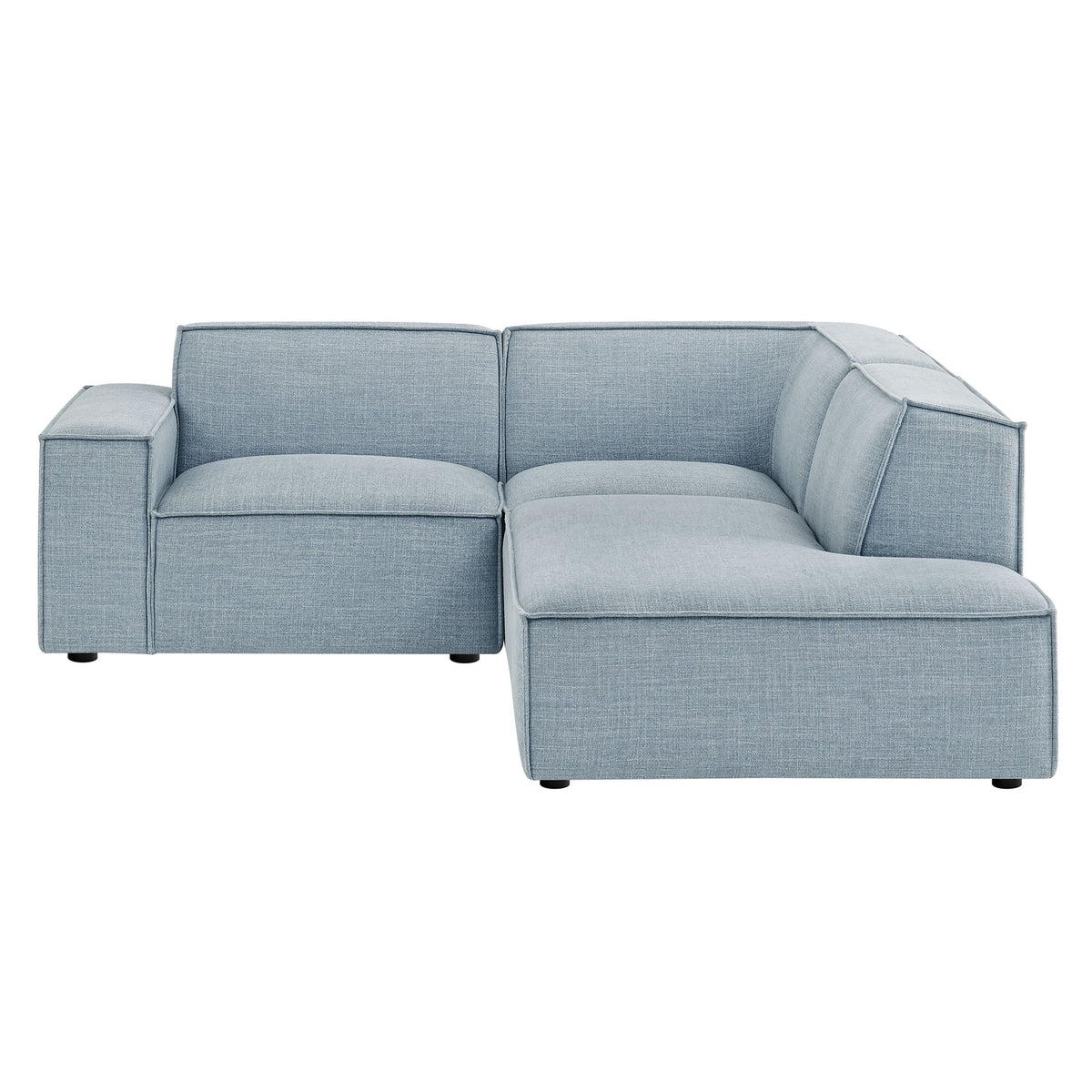 Restore 3-Piece modular L-shaped sofa in sky blue performance fabric on Tampa Home & Garden Store