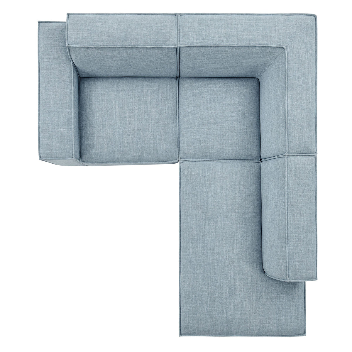 Modway Restore 3-Piece Modular L-Shaped Sectional Sofa in light blue performance fabric EEI-7421 on Tampa Home & Garden Store